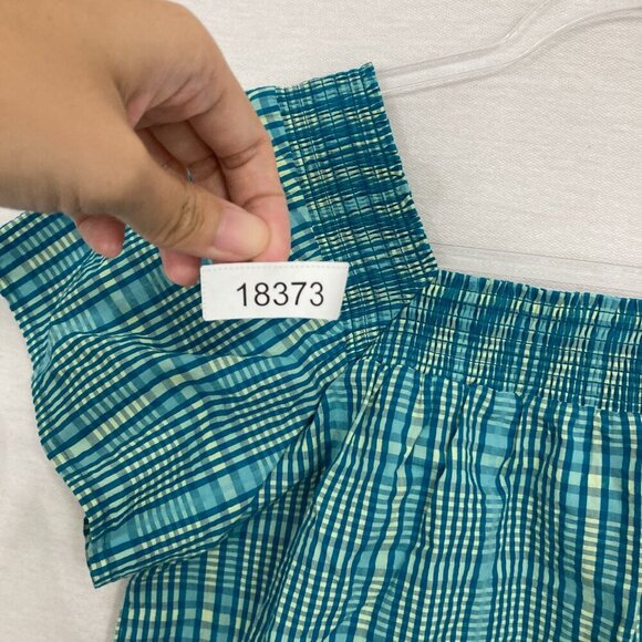 Rails Blue Green Augusta Mini Check Square Neck Top Small - Picture 11 of 11